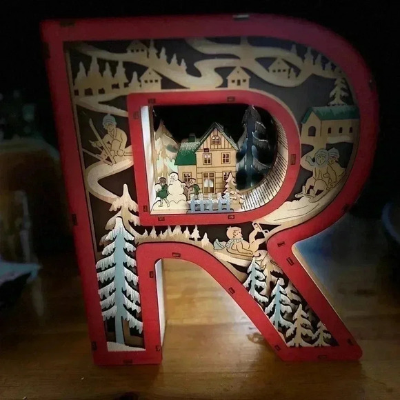 Wonderland Scene Monogram R Anthropologie - Picture 3 of 4